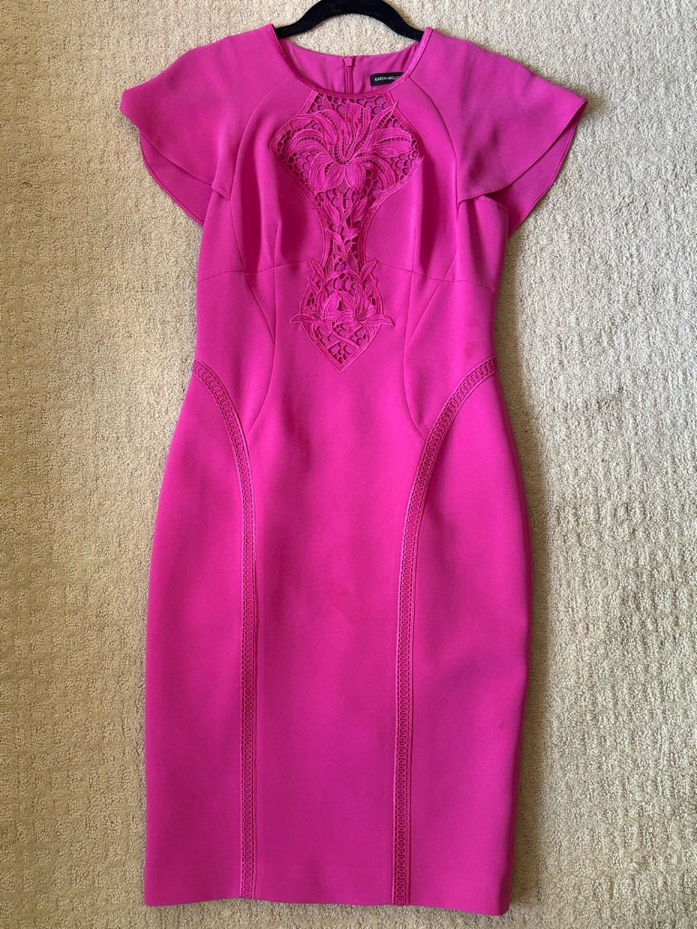 Karen Millen Pink Dress with Embroidered Applique